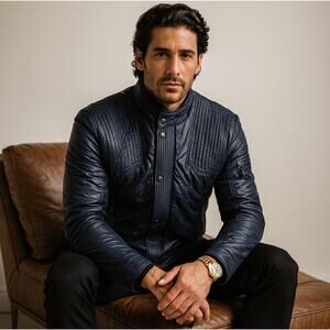 Dolce & Gabbana Navy Blue Puffer Jacket